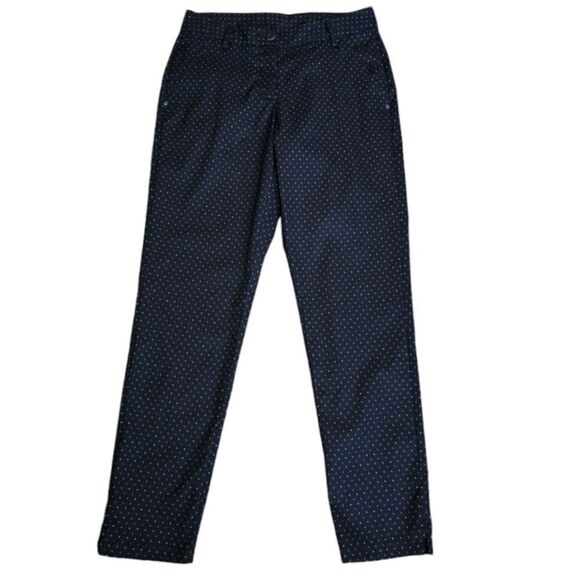 PUMA Golf Pants Womens Size 2 Black Polka Dot Stretch Performance Lightweight - Picture 1 of 6